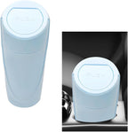 Car Trash Can with Lid, Mini Car Garbage Bin Leakproof Cup Holder Trash Can, Multipurpose Organizer Door Pocket Trash Cup Fits Auto Home Office, Universal Garbage Can (Light Blue)