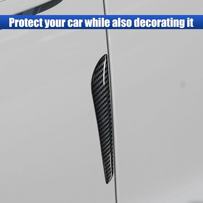 Craedli 2PCS Car Door Edge Guards, Anti-Scratch Car Door Protector, Universal Self-Adhesive Auto Side Door Anti-Collision Trim Strips, Exterior Rearview Bumper Protective Sticker for Cars(CarbonFiber)