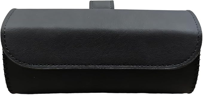 Sunglasses Holder for Car Sun Visor, Leather Car Sunglass Holder with Hidden Magnetic Closure, Clip On Glasses Case, Universal Storage Box Organizer Accessories (Black)