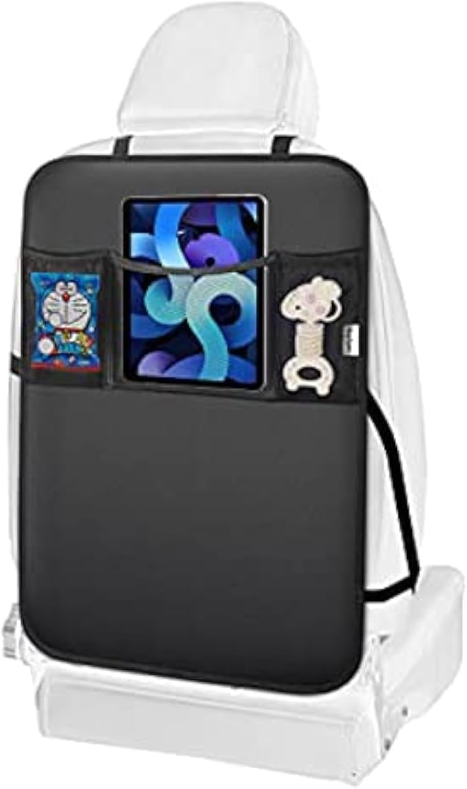 Kick Mats Back Seat Protector, Waterproof Oxford Seat Back Protector, Car Seat Back Protector for Kids, Back of Seat Protector for Kids Feet Car Seat (Black B -1pc)