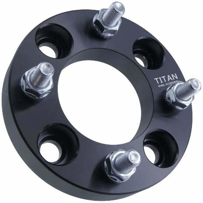 1 Inch Golf Cart Wheel Spacer Compatible with EZGO, Club Car, Yamaha Golf Cart - 4x4 Bolt Pattern, 66mm Hub Bore, 1/2x20 Studs, 25mm Thick, Billet Aluminum, Black - Single