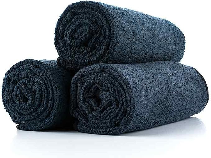 Sport & Workout Towel - Gym, Exercise, Fitness, Spa, Ultra Soft, Super Absorbent, Fast Drying Premium Microfiber, 320gsm, 16in x 27in, Midnight (3-Pack)
