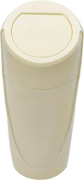 Car Trash Can Bin with Lid, Leakproof Auto Cup Holder Garbage Bin Multipurpose Storage Organizer, Mini Portable Dustbin Side Door Garbage Can for Vehicle Home Office (Beige)