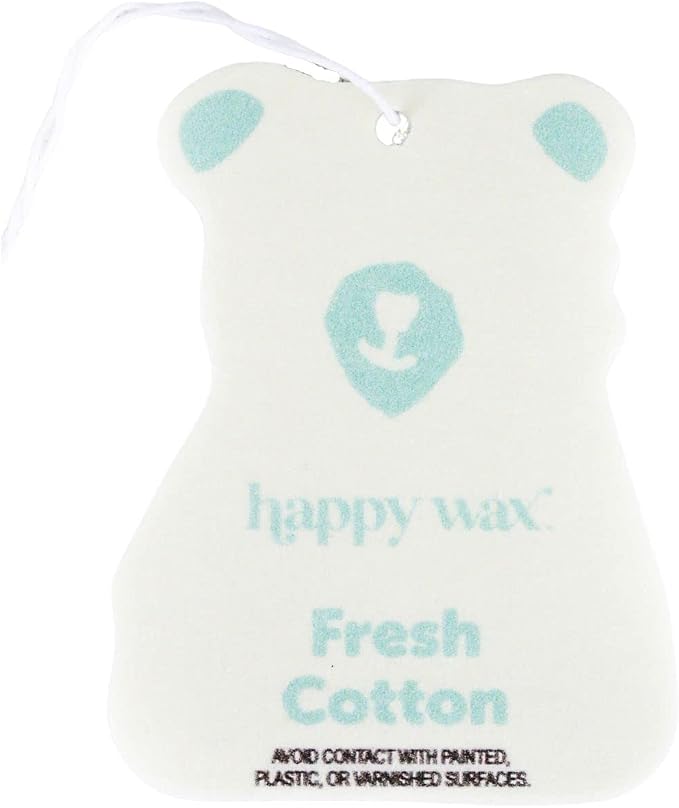 Fresh Cotton Hanging Car Cub Air Freshener - Scented and Infused with Natural Essential Oils - Cute 4-Pack