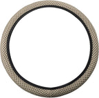 Elastic Stretch Steering Wheel Cover, Universal 15 Inch Automotive Steering Wheel Cover, Microfiber Breathable Ice Silk, Anti-Slip, Odorless, Easy Carry,Warm in Winter and Cool in Summer (Beige)