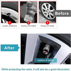 Tire Valve Stem Caps for Corvette Metal Car Wheel Air caps Auto Valve Stem Caps Accessories 4 Pcs Black
