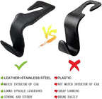 Car Hooks Universal Car Vehicle Back Seat Headrest Hanger Holder Hook Microfiber Leather & Stainless Steel for Bag Purse Cloth Drink Grocery (Green)