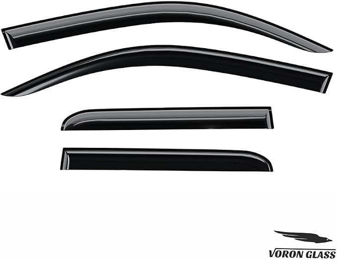 Voron Glass Tape-on Extra Durable Rain Guards for Toyota Tacoma Double Cab 2024-2026, Window Deflectors, Vent Window Visors, 4 Pieces - 100822