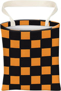 Car Trash Can, Cute Car Trash Bag, Hanging Car Organizer and Storage Bag, Trash Bin for Car Accessories, Vehicle, Travelling, Camping Orange Black Checkerboard