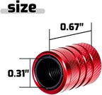 4-Piece Anodized Aluminum-Plastic Composite Tire Valve Stem Caps with Integrated Plastic Sleeve,Corrosion-Resistant and Universal Fit,Suitable for Cars, Trucks, and Motorcycles (Red)
