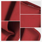Car Leather Cup Holder Gap Bag,2025 Upgrade Car Storage Box with Cup Holder,Seat Storage Box Gap Filler Organizer for Glasses Phone Keys and Cards (Red, Passenger Seat)