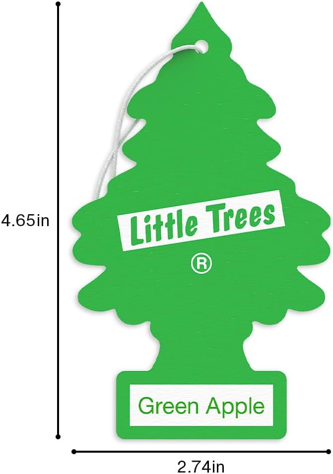 Car Air Freshener | Hanging Tree Provides Long Lasting Scent for Auto and Home | Green Apple, 24 Air Fresheners