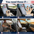 Car Seat Towel Cover, Sweat-Proof & Absorbent Microfiber Seat Protector for Gym, Workout & Beach, Universal Fit for Most Cars, SUVs & Trucks, 59"x29", Silver Gray Flag (1 Pc)