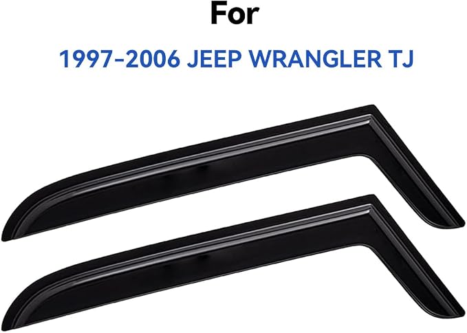 Window Visors Rain Guards Shield for 1997-2006 Jeep Wrangler, Out-Channel Window Vent Wind Deflectors Visors Shades for 97-06 Wrangler TJ, 2PCS