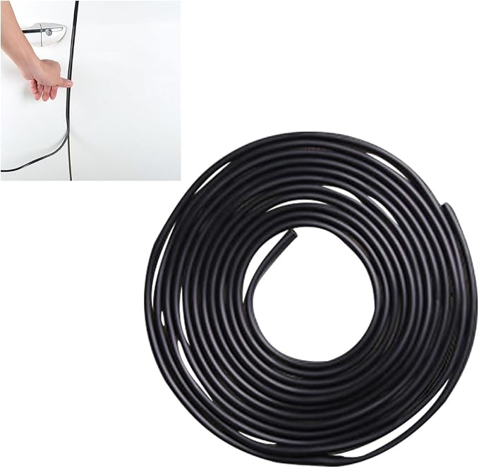 5M Car Entry Guard Protector - 5M No Glue Car Edge Guard - 16Ft Auto Trim Edge Protector (Black)