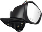 Passenger Side Power Heated Mirror Smooth Black Paint to Match Compatible with 2022 Honda Civic HO1321351