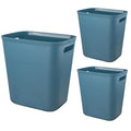 Plastic Small Bathroom Trash Can, 3.5 Gallon, Bluish Green, 3 Pack | Compact Sturdy Garbage Can for Bathroom, Laundry Room, Kitchen, Office, Kids Room, Dorm, Durable, Easy to Clean