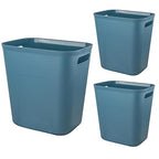 Plastic Small Bathroom Trash Can, 3.5 Gallon, Bluish Green, 3 Pack | Compact Sturdy Garbage Can for Bathroom, Laundry Room, Kitchen, Office, Kids Room, Dorm, Durable, Easy to Clean