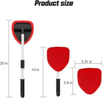 Car Windshield Cleaner Tool, Vehicle Window Detailing Cleaning Kit with Extendable Handle & 4 Washable Microfiber Pad, Auto Glass Wiper Cleaner for Exterior & Interior, Universal Fit (Red)