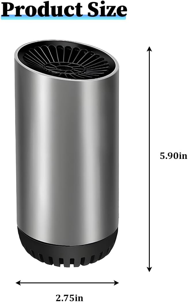 Car Heater, 12V 150W 2 in 1 Plugs into Cigarette Lighter Vehicle Windshield Defogger with Suction Holder, Automotive Interior Heater Defroster, Universal for SUV RV Truck