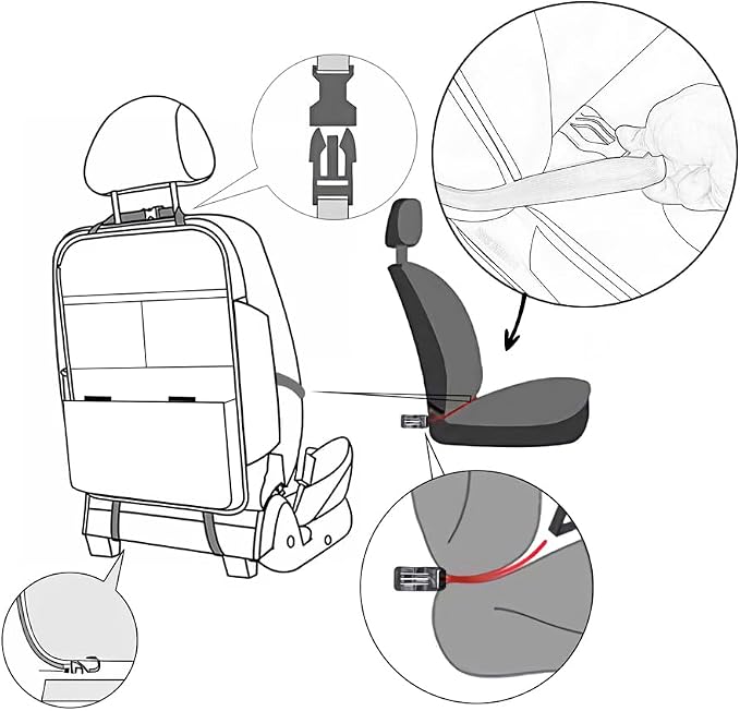Seat Back Protector,Preventing the Impact of Children Stepping on the Seat Backrest,Beautiful appearance and easy to clean,black (Brown-2 psc)