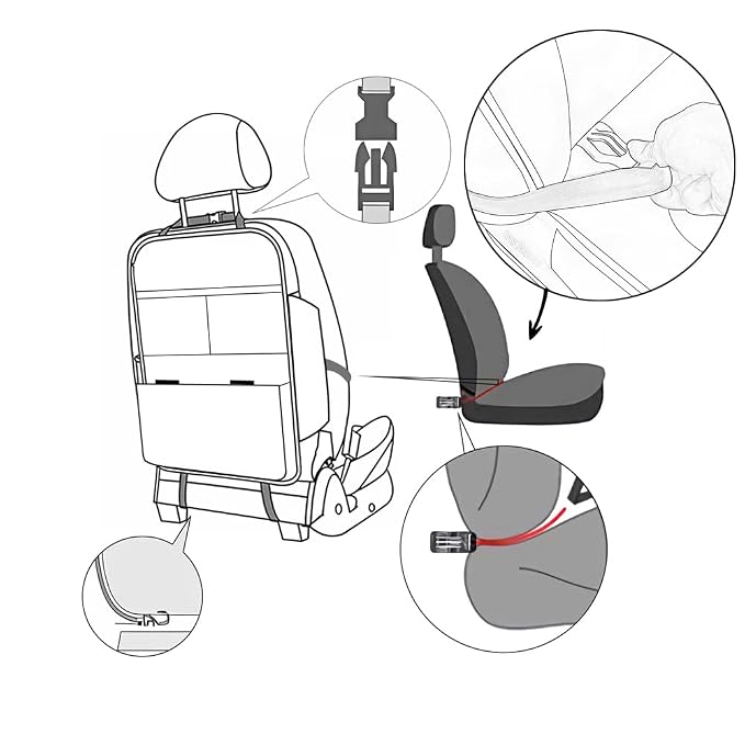 Seat Back Protector,Shields Seat Backs from Kicks and Adds Storage | kick mats back seat protector easy to install and clean, well-crafted, sturdy, durable and stylish.2 Pack