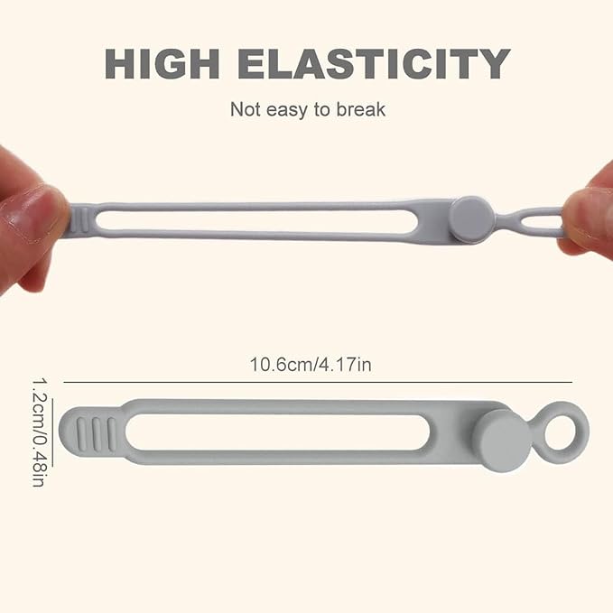Data Cable Organizer, 2026 Upgrade Silicone Headphone Organizer, Silicone Cable Ties Reusable Cable Management Organizer Multipurpose Elastic Cord Organizer for Bundling and Fastening Cable (30Pcs)