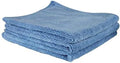 MICBLUE03 Workhorse Professional Microfiber Towel, Blue (Safe for Car Wash, Home Cleaning & Pet Drying Cloths) 16" x 16", Pack of 3