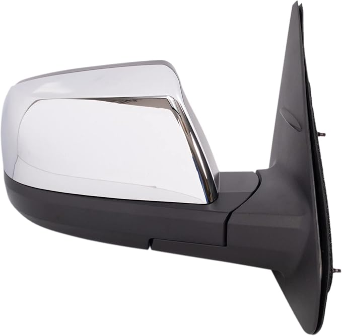 Passenger Side Mirror Assembly Power Heated Blind Spot Foldaway Chrome Smooth Textured Black Compatible with 2014-2021 Toyota Tundra Limited