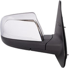 Passenger Side Mirror Assembly Power Heated Blind Spot Foldaway Chrome Smooth Textured Black Compatible with 2014-2021 Toyota Tundra Limited