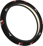 Elastic Butterfly Car Steering Wheel Cover Protector Upgrade Thicken,Red Flower Black,Anti Slip Stretchy Soft Car Interior Decor for Diverse Cars Truck SUV for Men Women Universal 15 Inch