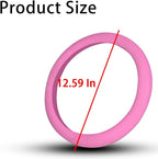 Car Silicone Steering Wheel Cover, Soft Anti-Slip Auto Steering Wheel Protector Fit 14 Inch, Universal Vehicle Interior Accessories for Cars, SUVs, Trucks, and Vans (Pink)