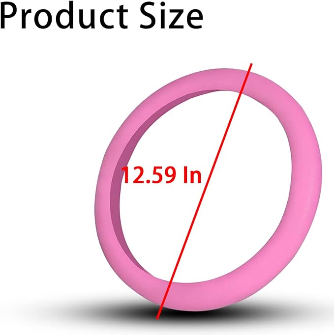 Car Silicone Steering Wheel Cover, Soft Anti-Slip Auto Steering Wheel Protector Fit 14 Inch, Universal Vehicle Interior Accessories for Cars, SUVs, Trucks, and Vans (Pink)
