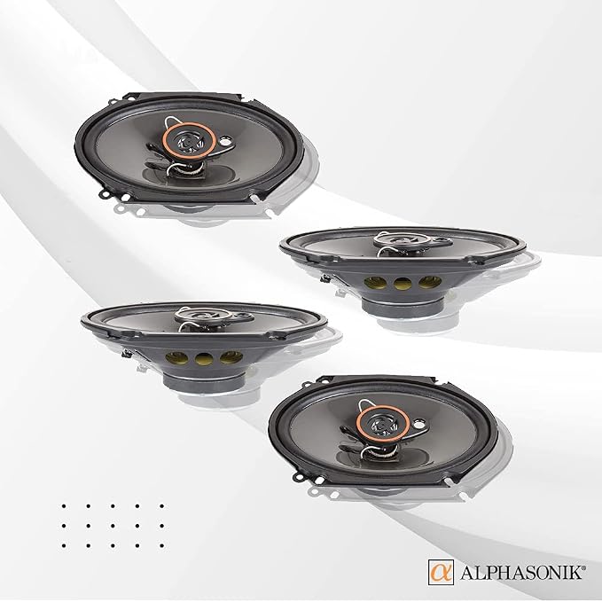 AS268P Loudspeakers 2 Pairs of 6X8 350W Max 3-Way Speakers 4 Ohms Premium Quality Audio Door Speakers for Car or Truck Stereo Sound System