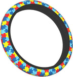 Autism Puzzle Steering Wheel Covers Non Slip Neoprene Steering Wheel Protector Cover Universal 15 Inch for Men Women