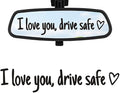 3PCS I Love You Drive Safe Mirror Sticker Car Decals for Women, 2025 Cute Car Rear View Mirror Stickers for Women,Cars Accessories Valentines Day Gifts for Her/Him (Black)