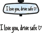 3PCS I Love You Drive Safe Mirror Sticker Car Decals for Women, 2025 Cute Car Rear View Mirror Stickers for Women,Cars Accessories Valentines Day Gifts for Her/Him (Black)