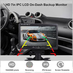 HD 7 Inch IPS Color LCD Screen Backup Camera Monitor, TFT Display, V1/V2 Two Video, for Rear View Reverse Cameras, DVD for Car/Truck/Bus/Van All 12 to 24V Vehicles, 1024x600 Pixels