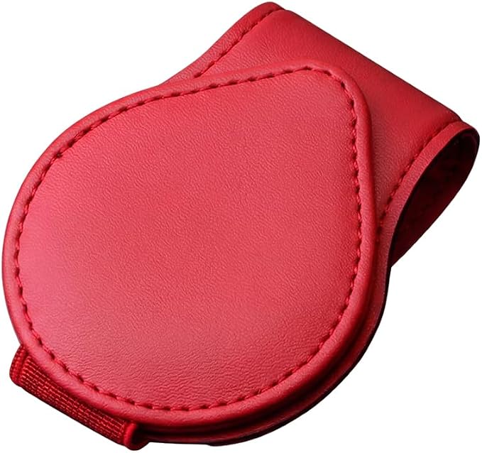 Car Visor Sunglasses Holder, Magnetic Vehicle Sun Visor Eyeglasses Hanger Ticket Card Holder Clip, Auto Interior Sunvisor Glasses Mounter Organizer, Universal for Vehicles (Red)