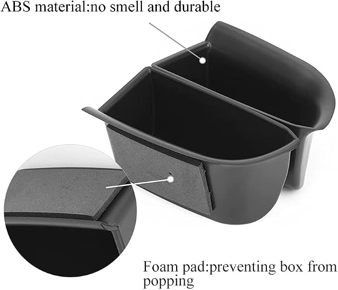 Front Row Door Oragnizer Compatible with Toyota Highlander 2014 2015 2016 2017 2018 2019 Armrest Phone Container Door Handle Pocket ABS Grab Tray Insert Glove Pallet