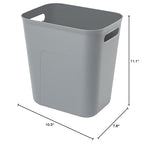 Plastic Small Trash Can Wastebasket, Garbage Container Basket for Bathrooms, Laundry Room, Kitchens, Offices, Kids Rooms, Dorms, 3.5 Gallon, 3.5 Gallon, Grey | Compact Sturdy Garbage Can for Bathroom, Laundry Room, Kitchen, Office, Kids Room, Do...
