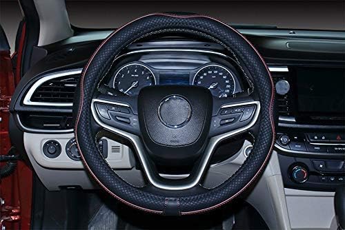 Large Size Steering Wheel Cover Anti-Slip,Safety,Soft,Breathable,Durable,Full Surround,Comfortable Grip Microfiber Leather (15.5-16 inch, Wine Red)