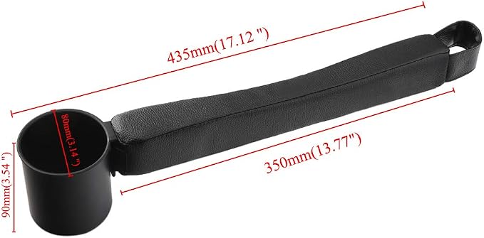 2 Prices Car Seat Gap Filler Pad PU Leather Console Side Pocket Organizer and one Cup for Cellphone Wallet Coin Key (Black)