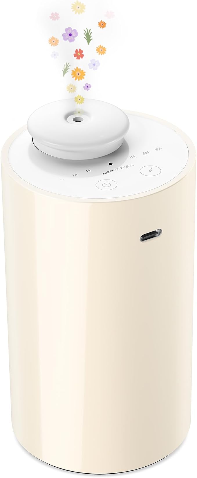 Waterless Diffuser for Essential Oil, Car Diffsuer, Battery Operated Nebulizer, 0.7 Fl Oz/ 20mL, Mini Scent Air Machine, 3 Timers & 3 Mist Levels for Home, Room, Car, Office - AN6 Yogurt