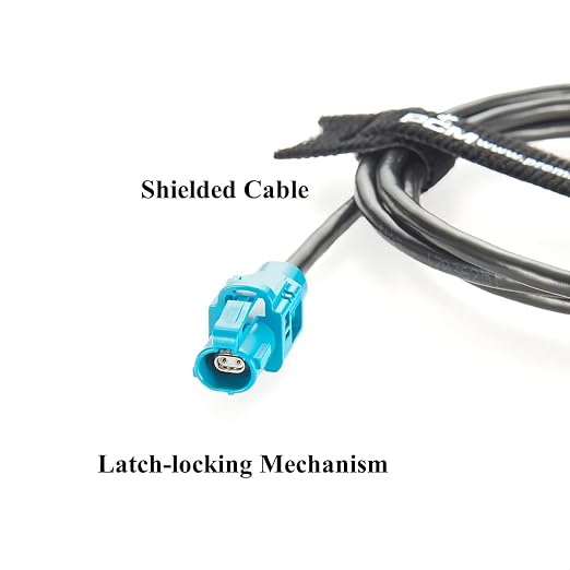 Rosenberger E6K10A-1CAZ5-Z H-MTD Vehicle Automotive Ethernet Cable 10Gbps 100/1000BASE-T1 H-MTD Female to Female Shielded LCA-101-1000-Z-Z Cable for ADAS, Telematics, Autonomous Driving (3M/9.84FT)