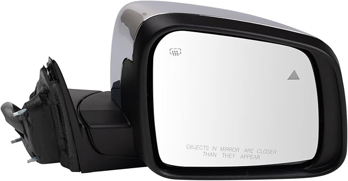 Passenger Side Mirror Assembly Power Heated Turn Signal Puddle Light Blind Spot Memory Power Folding Chrome Compatible with 2014-2021 Jeep Grand Cherokee