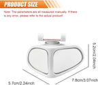 YoRise 2PCS Car Blind Spot Mirrors, 360° Adjustable Wide Angle Auxiliary Rear View Mirror, HD Glass Side Mirror Blindspot, Universal Car Convex Mirrors for Most Vehicles (White)