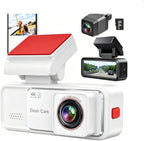 4K+2K Dash Cam Front and Rear, Free 64GB Card Included, 5.8GHz WiFi Dash Camera for Cars, Built-in G-Sensor, 3.2” IPS Screen, 170°Wide Angle, Night Vision, 24 Parking Mode, White