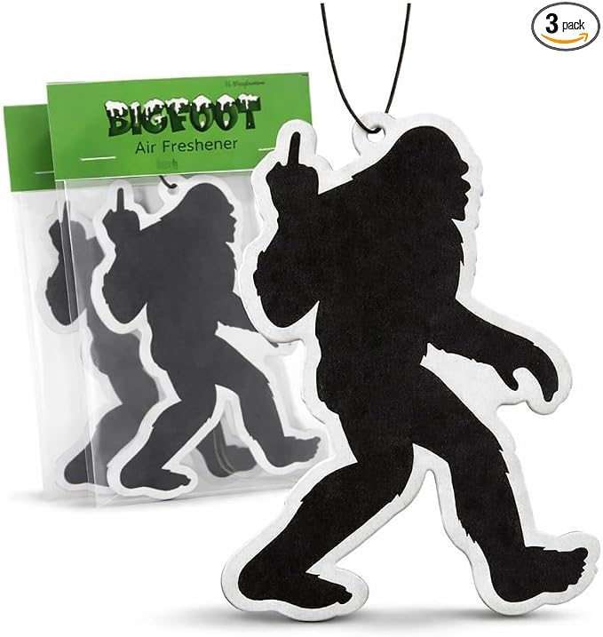 Funny Car Air Freshener (3 Pack) – Bigfoot Sasquatch Air Freshener for Car, Novelty Gag Gift, Hanging Auto Air Freshener, Funny Car Accessories for Men Women
