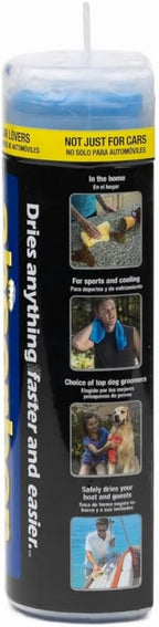 the absorber® Large 27-Inch x 17-Inch, Blue - Synthetic Premium Drying Chamois Cloth for Car - Super Absorbent, Scratch-Free and Washable